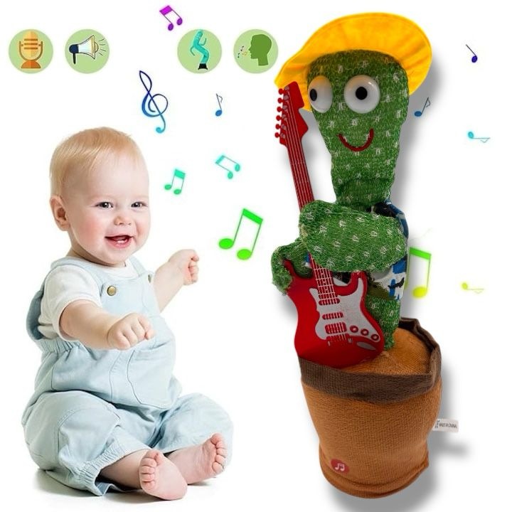 Говорещ и танцуващ кактус, повтаряйте след вас, пейте и танцувайте - китара