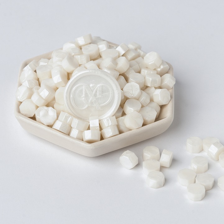 Восъчни гранули за восъчни печати, Mariart, перлено бял цвят за сватбени покани, кръщенета, изработка, пликове, канцеларски материали за събития, количество за 15 печата