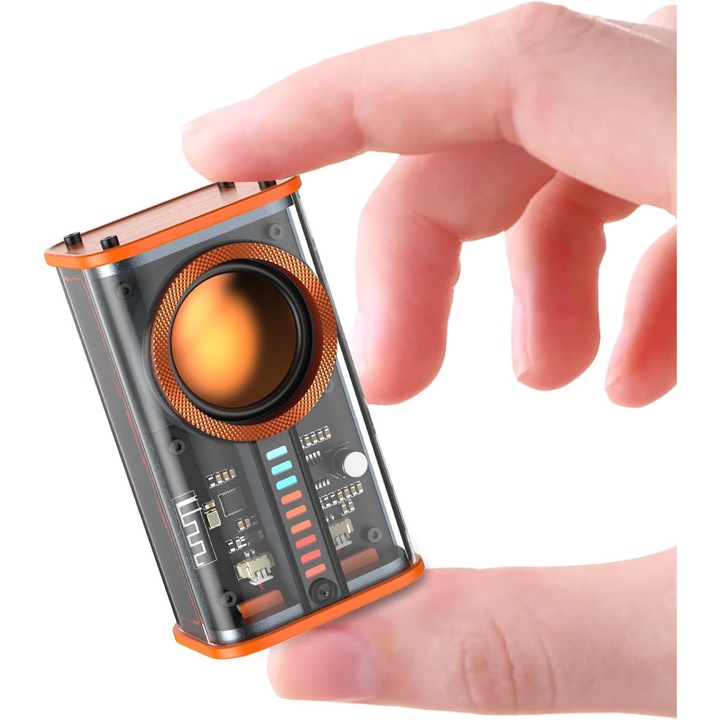 Átlátszó vezeték nélküli Bluetooth hangszóró, hordozható mini hangszóró színes LED-es fényű sztereó kis hangszóróval irodai, parti, kemping, zuhany, otthon, utazás számára