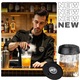 Set Electric PLEMORY® pentru Afumat Bauturi, Afumator Whisky/Cocktailuri Plus 6 Tipuri de Aschii de Lemn si Accesorii Intretinere, Smoker Fara Expunere la Flacara, Electronic, Siguranta in Momentul Utilizarii, Afumare Mancaruri, Reincarcabil, Tip-C, Negru