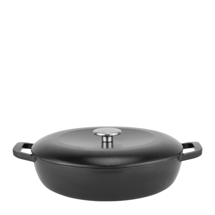 Caserola din fonta HORECANO, ovala, 4,4L, O30,9xh7,8cm, negru mat