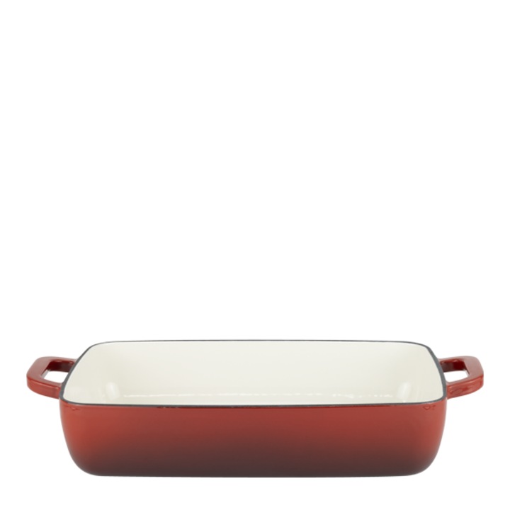 Tigaie din fonta HORECANO, dreptunghiulara, 4,5L, 33,9x23,2xh7,5cm, rosu