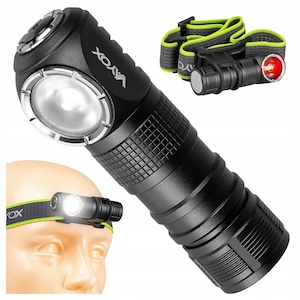 Lanterna de cap LED Vayox VA0362 Explorer Pro Series, LES SST20 10W + 2x SMD, 500lm, IP66, Li-ION 800mAh, 15 de ore de functionare, Carcasa robusta, 5 moduri, Negru