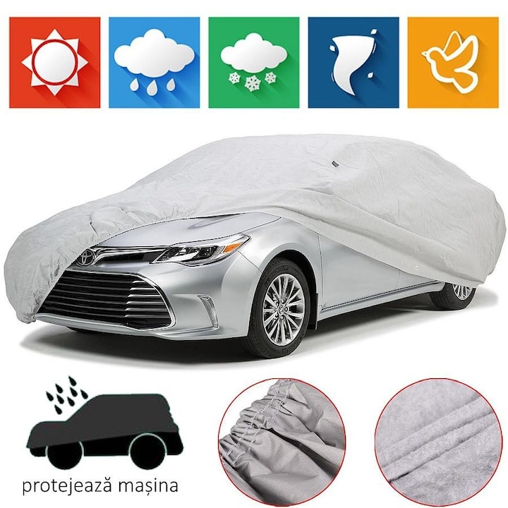 Husa Prelata Auto Universala Impermeabila, Anti-Umezeala, Anti-Zgariere si cu Aerisire, Material Premium, Protejeaza Masina De Ploaie, XL