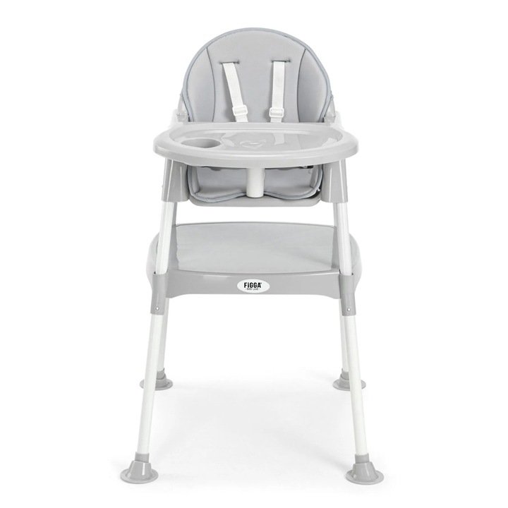 Scaun de masa bebe FiGGA® HighChair 3 in 1, Varsta 6-72 luni, Gri