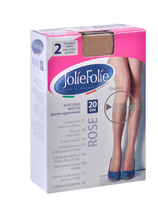 Дамски чорапи 3/4 Mousse Beige 20Den Един размер - 2 чифта