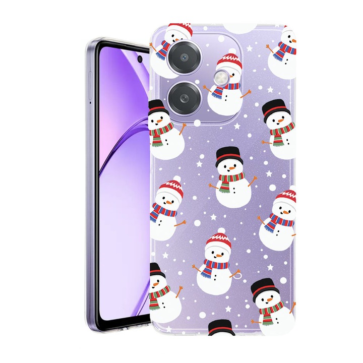 Husa pentru OPPO A40 / A40M, BestCase® Clear Silicon 2MM, Snowman, Antisoc, Protectie camera si ecran, 1938403 T 351