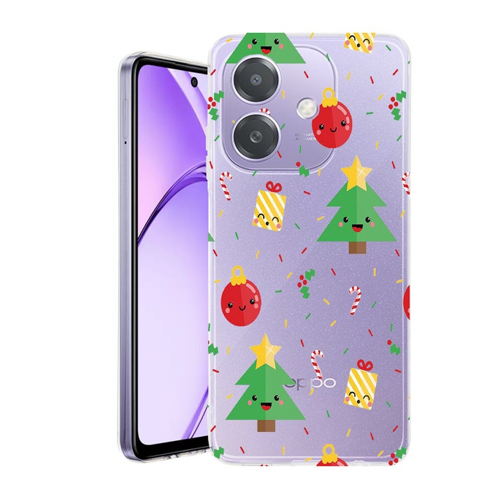 Husa pentru OPPO A40 / A40M, BestCase® Clear Silicon 2MM, Xmas Tree, Antisoc, Protectie camera si ecran, 1938403 T 309