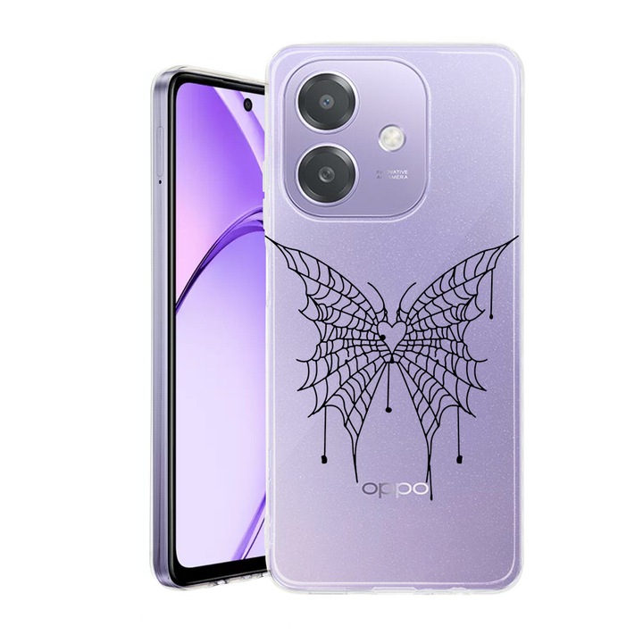 Husa pentru OPPO A40 / A40M, BestCase® Clear Silicon 2MM, Butterfly, Antisoc, Protectie camera si ecran, 1938403 T 1042