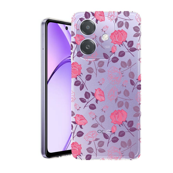 Husa pentru OPPO A40 / A40M, BestCase® Clear Silicon 2MM, Rose, Antisoc, Protectie camera si ecran, 1938403 T 168