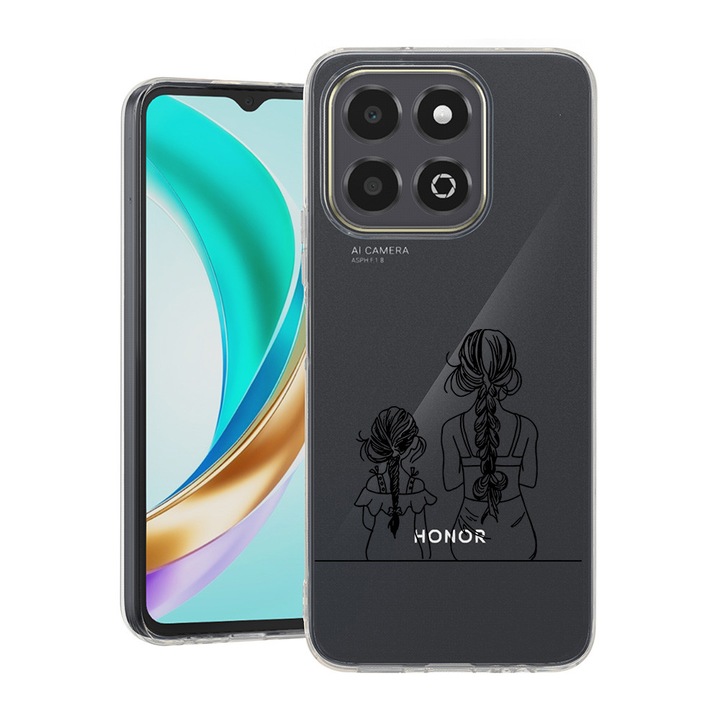 BestCase® Átlátszó Vékony Szilikon Tok Kompatibilis Honor X6c, Anya és Lánya, 3119582 T 1048