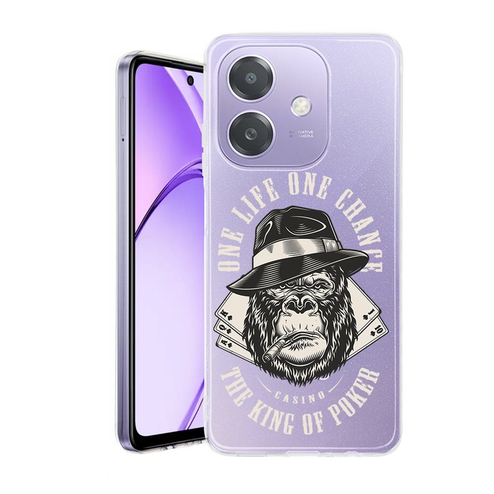 Husa pentru OPPO A40 / A40M, BestCase® Clear Silicon 2MM, King Mafia Monkey, Antisoc, Protectie camera si ecran, 1938403 T 1495