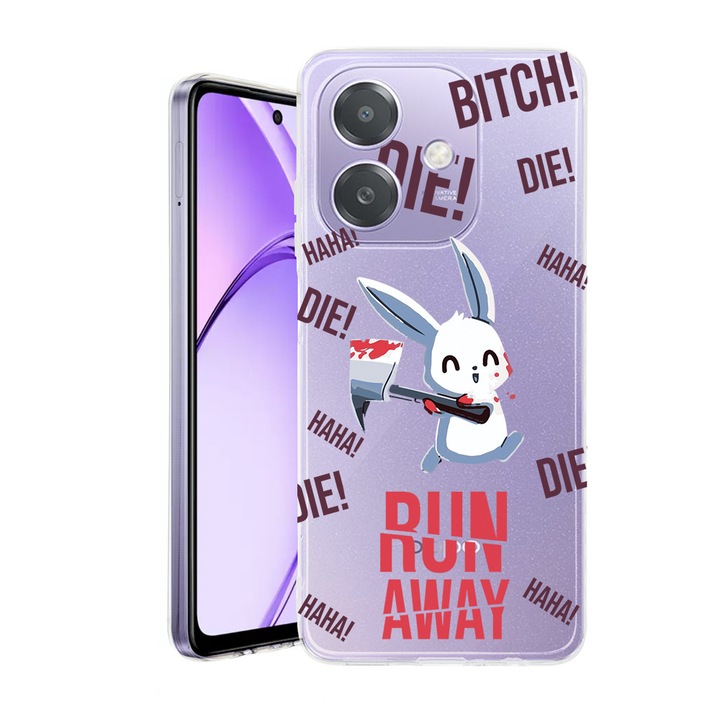Husa pentru OPPO A40 / A40M, BestCase® Clear Silicon 2MM, Run away!, Antisoc, Protectie camera si ecran, 1938403 T 1463