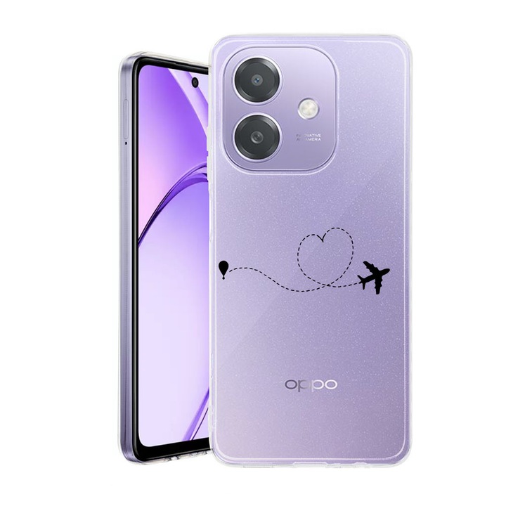 Husa pentru OPPO A40 / A40M, BestCase® Clear Silicon 2MM, Love To Travel, Antisoc, Protectie camera si ecran, 1938403 T 746