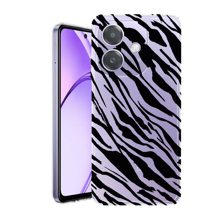 Husa pentru OPPO A40 / A40M, BestCase® Clear Silicon 2MM, Zebra Pattern, Antisoc, Protectie camera si ecran, 1938403 T 1059