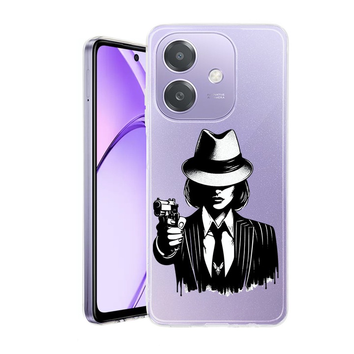 Husa pentru OPPO A40 / A40M, BestCase® Clear Silicon 2MM, Gangster Woman, Antisoc, Protectie camera si ecran, 1938403 T 1494