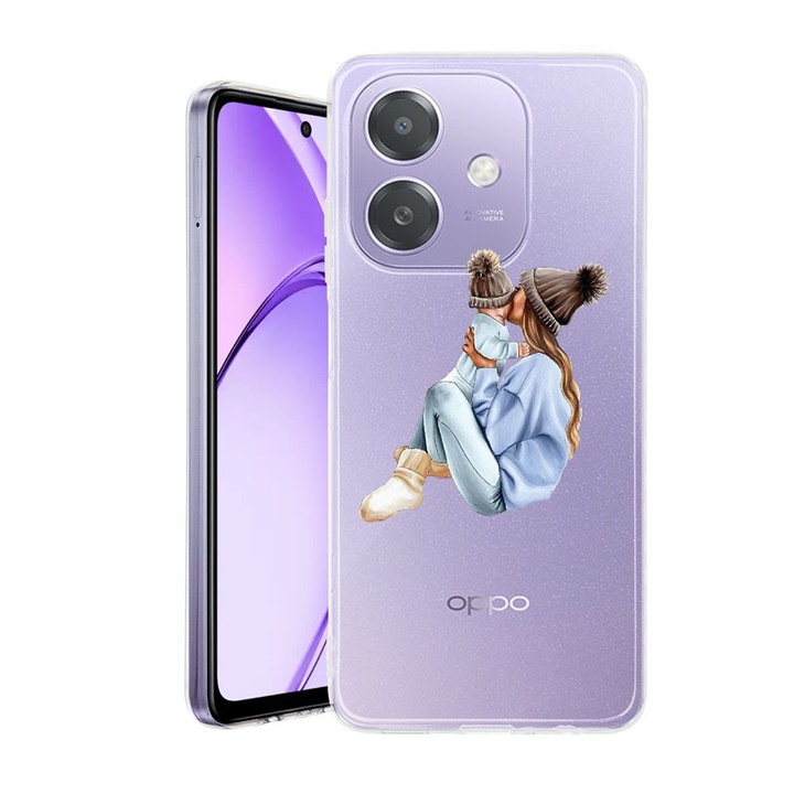 Husa pentru OPPO A40 / A40M, BestCase® Clear Silicon 2MM, Girl Mom With a Boy, Antisoc, Protectie camera si ecran, 1938403 T 562