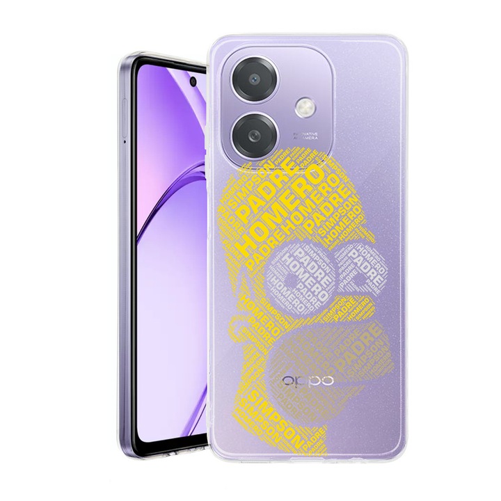 Husa pentru OPPO A40 / A40M, BestCase® Clear Silicon 2MM, Calligraphy Homer Simpson, Antisoc, Protectie camera si ecran, 1938403 T 1536