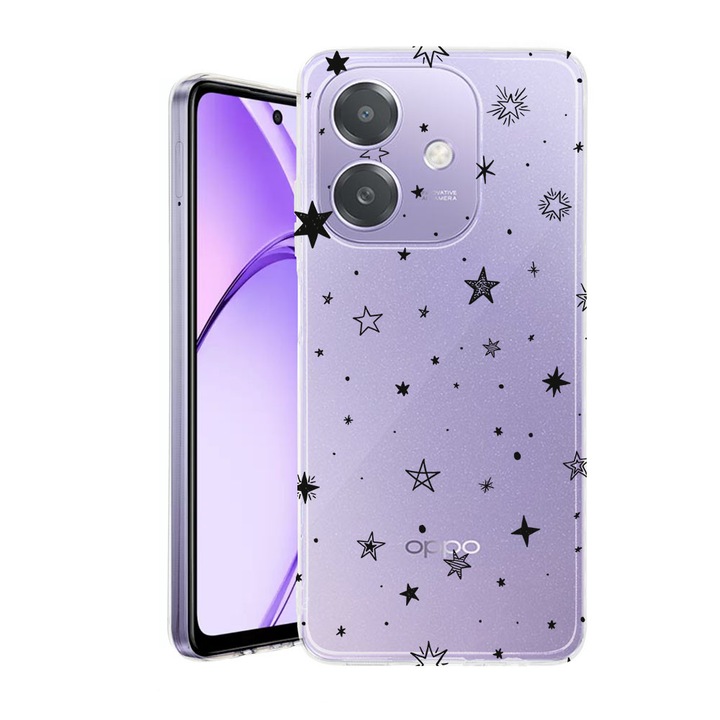 Husa pentru OPPO A40 / A40M, BestCase® Clear Silicon 2MM, Stars, Antisoc, Protectie camera si ecran, 1938403 T 143
