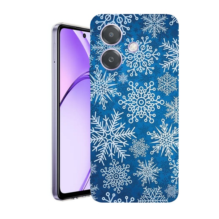 Husa pentru OPPO A40 / A40M, BestCase® Clear Silicon 2MM, Winter Pattern, Antisoc, Protectie camera si ecran, 1938403 T 1366