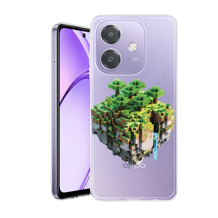 Husa pentru OPPO A40 / A40M, BestCase® Clear Silicon 2MM, Minecraft, Antisoc, Protectie camera si ecran, 1938403 T 1679