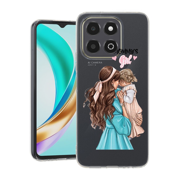 BestCase® Átlátszó vékony szilikon tok Honor X6c-vel kompatibilis, Mommy's Girl, 3119582 T 555