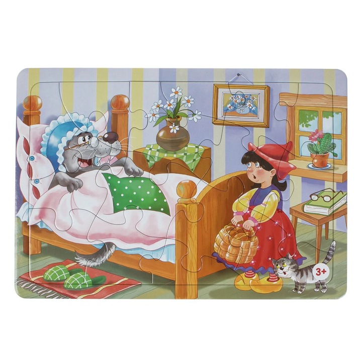 Piroska és nagymama farkas puzzle (15 darab)