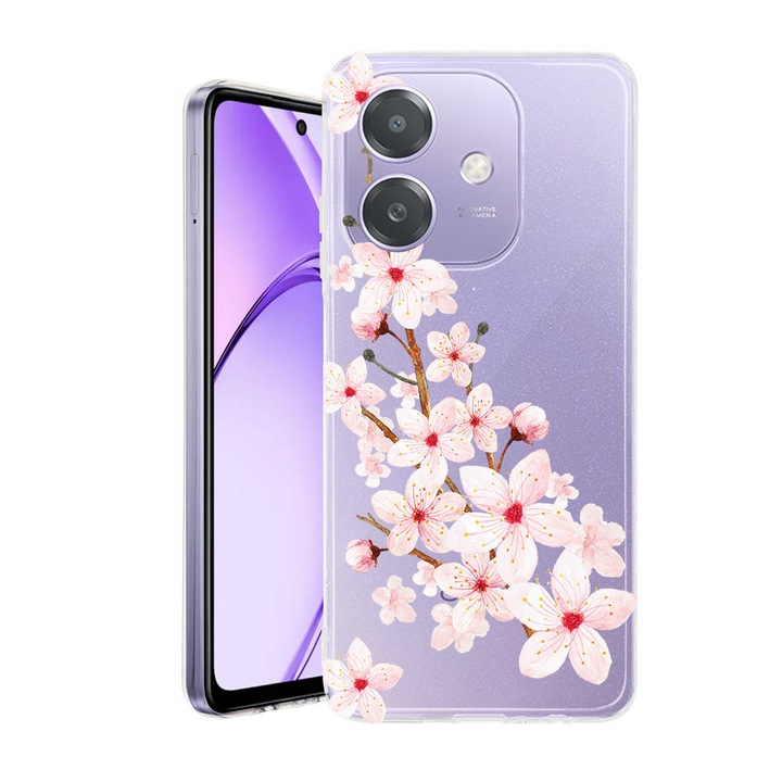 Husa pentru OPPO A40 / A40M, BestCase® Clear Silicon 2MM, Spring Flower, Antisoc, Protectie camera si ecran, 1938403 T 62