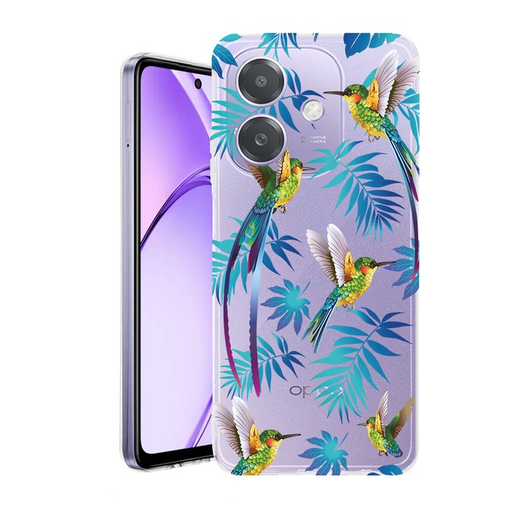 Husa pentru OPPO A40 / A40M, BestCase® Clear Silicon 2MM, Wild Tropical, Antisoc, Protectie camera si ecran, 1938403 T 186