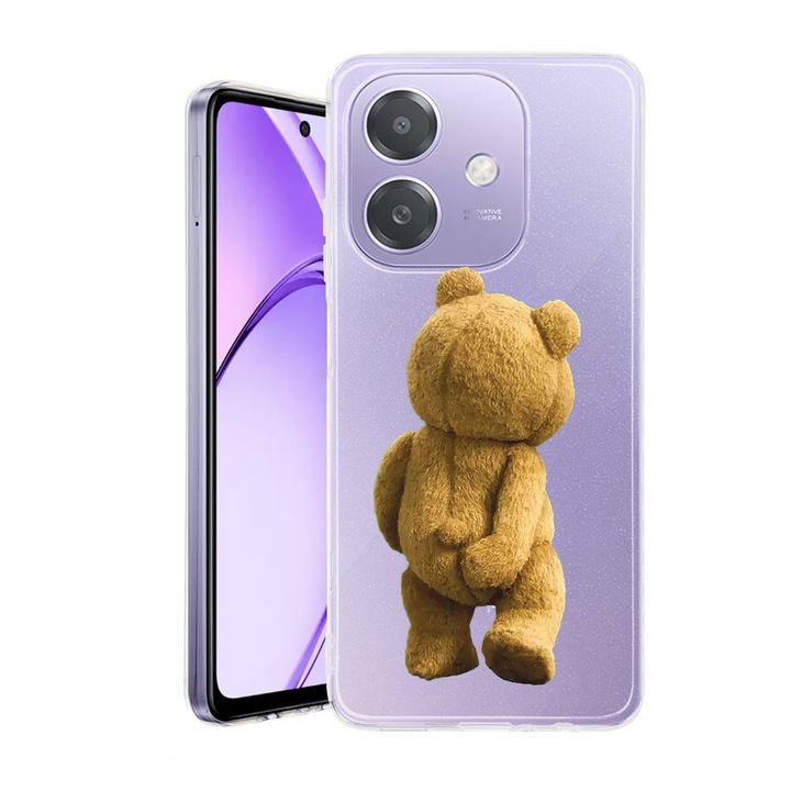 Husa pentru OPPO A40 / A40M, BestCase® Clear Silicon 2MM, Teddy Bear Hidden Shot, Antisoc, Protectie camera si ecran, 1938403 T 1441