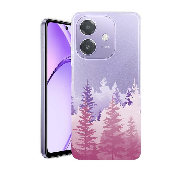 Husa pentru OPPO A40 / A40M, BestCase® Clear Silicon 2MM, Morning Lights In Forest, Antisoc, Protectie camera si ecran, 1938403 T 1482