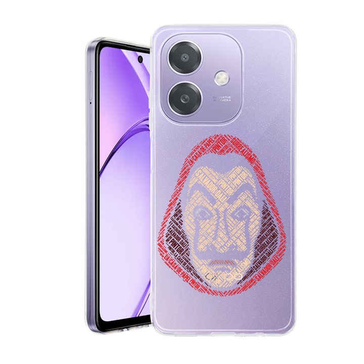 Husa pentru OPPO A40 / A40M, BestCase® Clear Silicon 2MM, Calligraphy Money Heist, Antisoc, Protectie camera si ecran, 1938403 T 1534