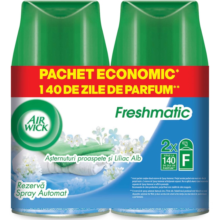 Резерва за ароматизатор за стая Air Wick Freshmatic Cool Linen Duo Pack