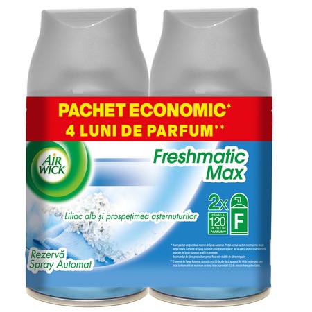 Rezerva odorizant camera Air Wick Freshmatic Cool Linen Duo Pack, 2x250 ml