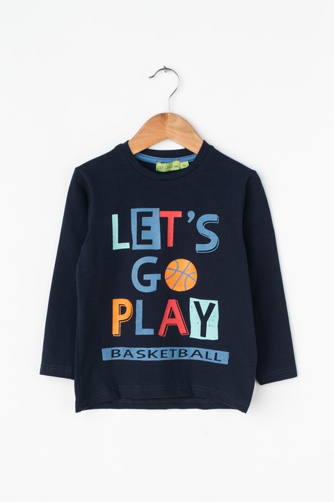Zee Lane Kids, Bluza cu maneci lungi si imprimeu, Bleumarin inchis, 122 CM Standard