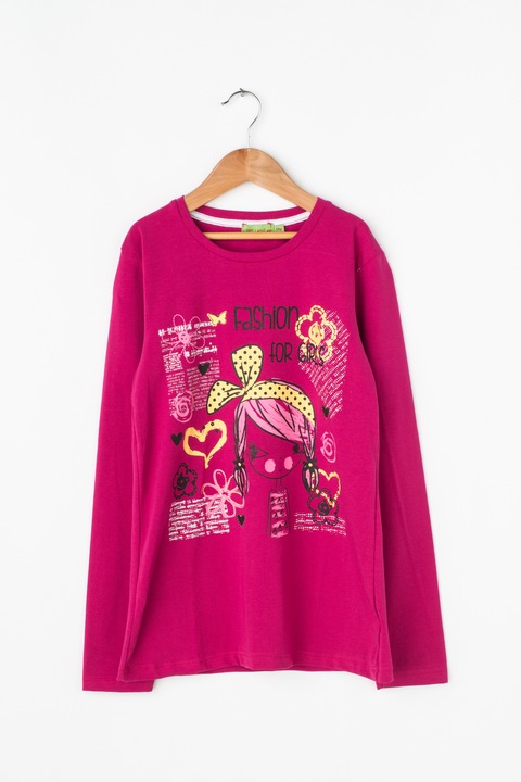 Zee Lane Kids, Bluza cu imprimeu grafic, Fucsia, 146 CM Standard