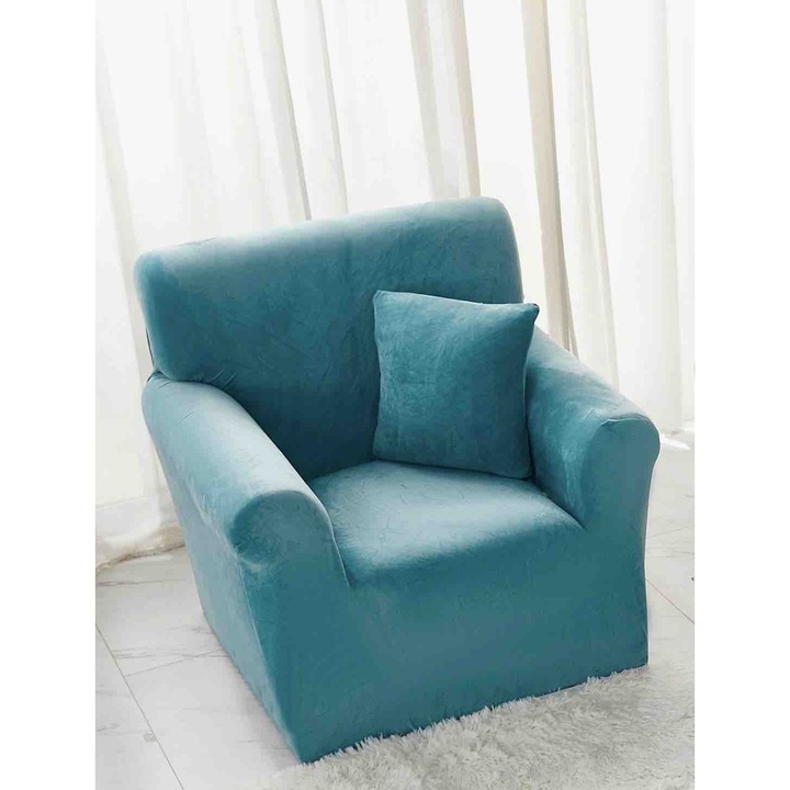 Husa Elastica Fotoliu, Catifea, 90 x 130 cm + husa de perna 40 x 40cm, MHR-1643