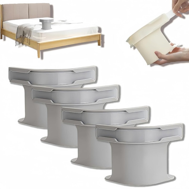 Suport pentru cearceafuri, set de 4 piese, design anti-alunecare, gri, 7.87x5.04x6.3 inch