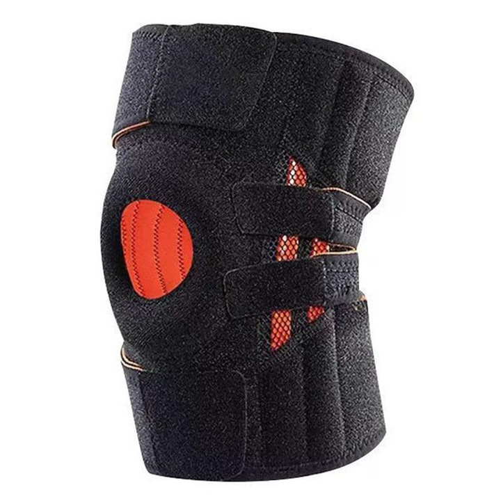 Orteza medicala pentru genunchi cu suport lateral si protectie gel pentru patela, dimensiune universala, 34x46 cm, set 2 bucati