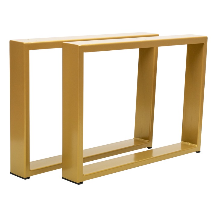 Set 2 picioare masa, Profil Lat, Vopsire in camp electrostatic, Aur 42x60x8 cm