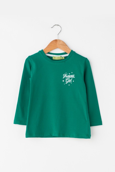 Zee Lane Kids, Bluza cu decolteu rotund, Verde, 122 CM Standard