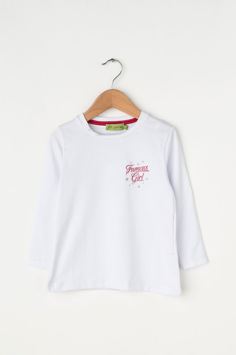 Zee Lane Kids, Bluza cu decolteu rotund, Alb, 122 CM Standard