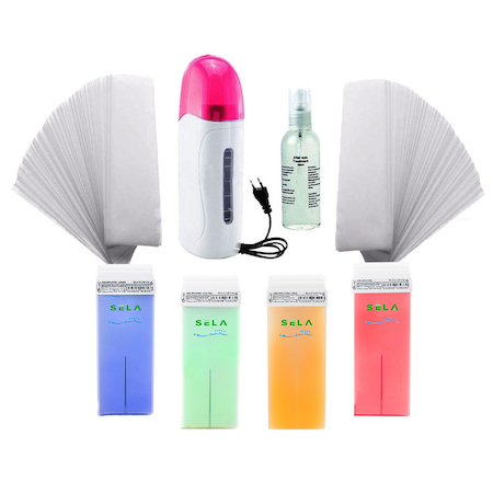 Set Epilare Sela No146 cu Ceara Epilat Roll-on - Aparat Ceara Roz