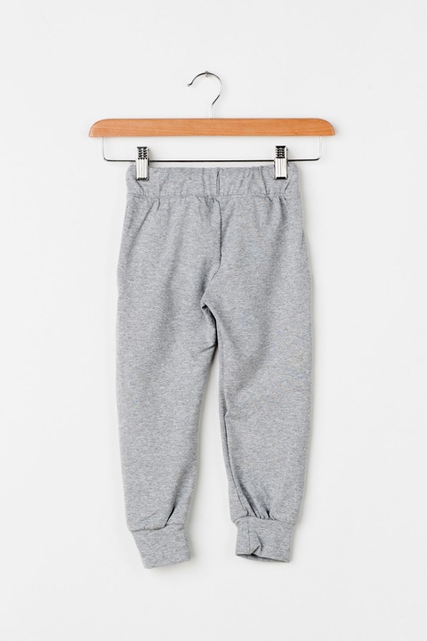 Zee Lane Kids, Pantaloni jogger cu imprimeu text, Gri melange, 116 CM Standard