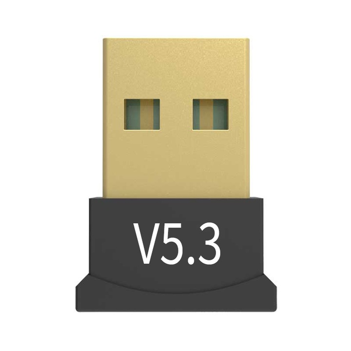 Adaptor Bluetooth 5.3, Fudisenn, 5V, 10 Mbps, plug and play, transmisie rapida, potrivit pentru sistemul Windows 10, 11, se poate conecta la difuzoare Bluetooth, tastaturi, soareci, controlere etc., negru