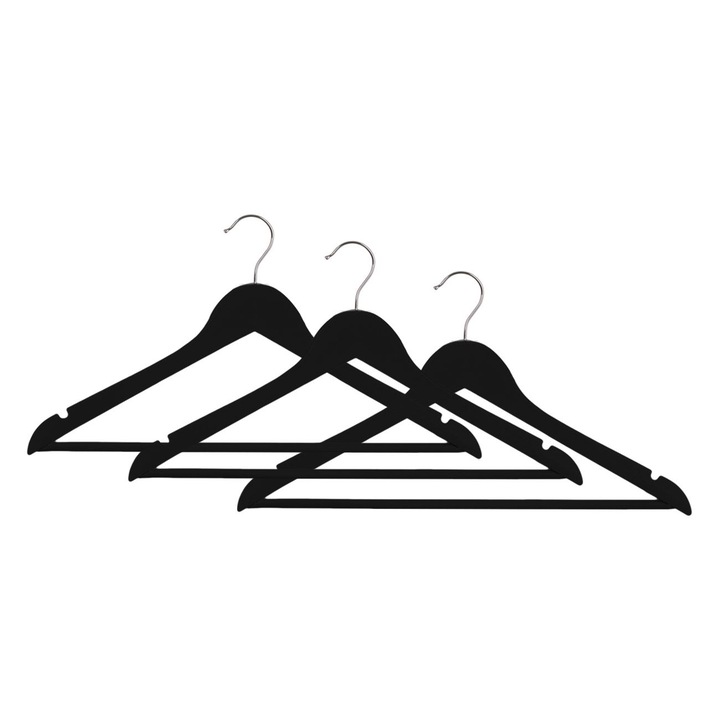 Черни Дървени Закачалки 44.5см - 3бр