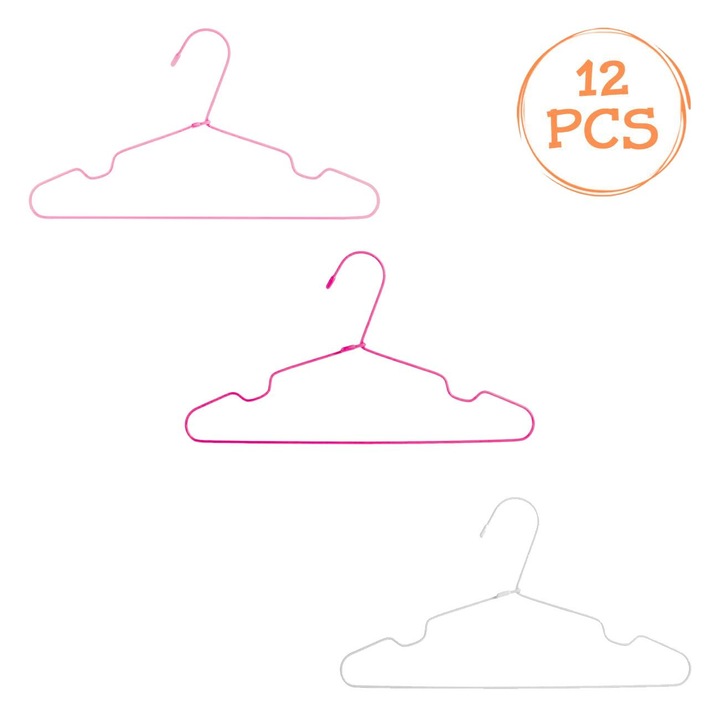 Umerase metalice albe fucsia roz pentru copii 29.5cm - 12buc