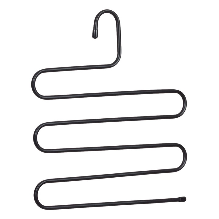 Метална закачалка за панталони, черна, 5 места, 34x35.5см