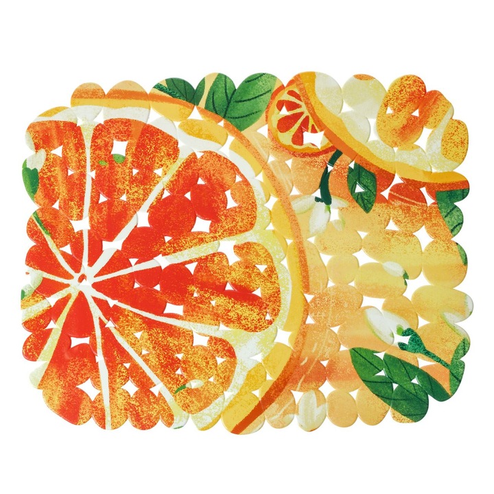 Covoras Protectie Anti-Alunecare Model Portocala pentru Chiuveta 30.5x26cm