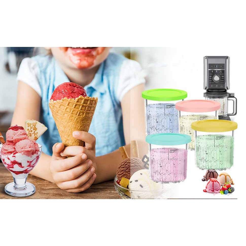Contenitori Gelato Per Ninja Creami - 4 Pezzi Con Coperchio, Senza BPA - Foto 4